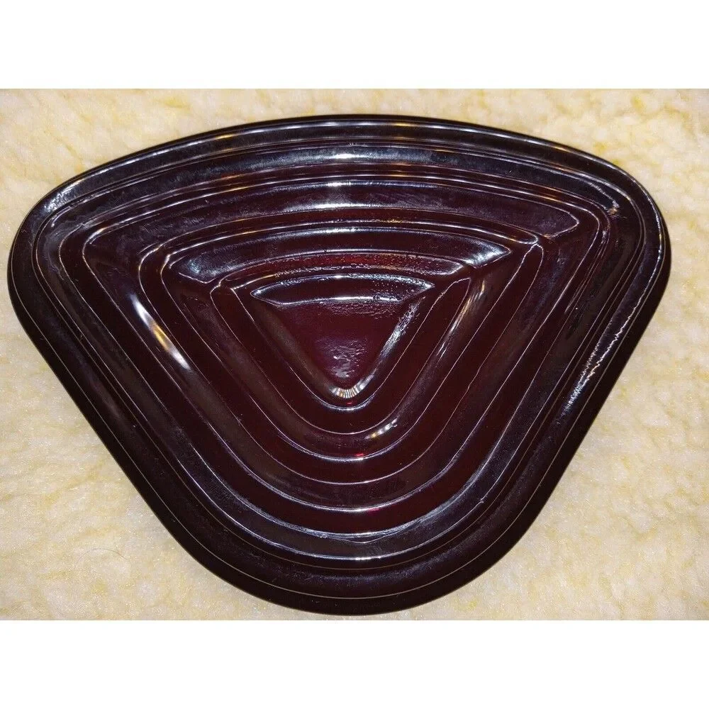 Vintage Royal Ruby Triangle Tray Set Of 4 Anchor Hocking Ruby Red Small Trays